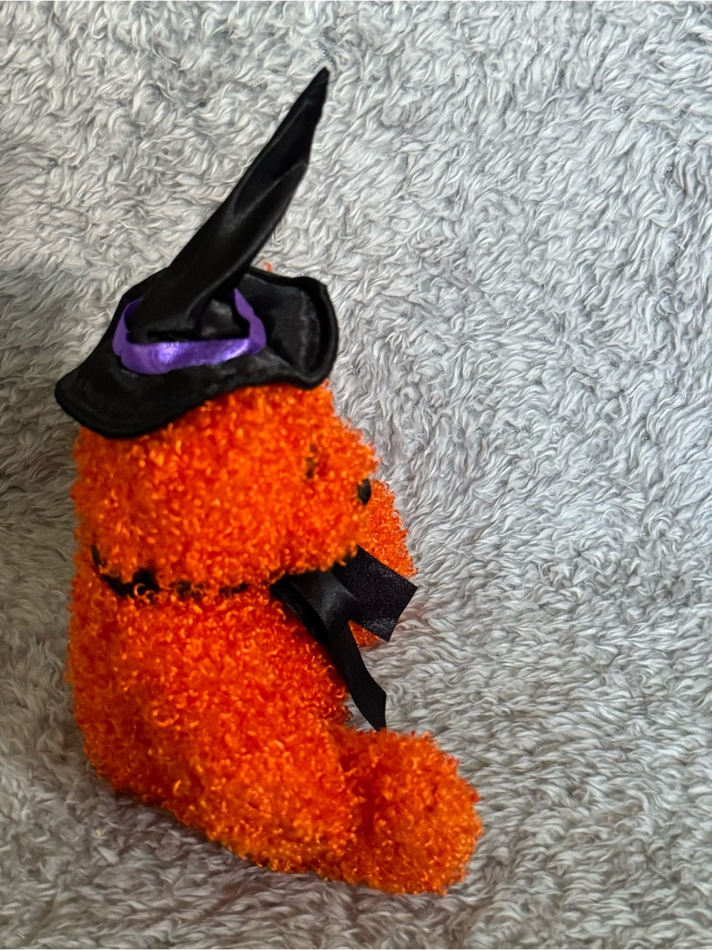 Kids Preferred Orange Curly Fur Bear Plush Stuffed Animal Toy Halloween Witch - Picture 6 of 8